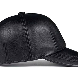 Casquette plate en cuir véritable authentique, style britannique classique, casquette snapback en cuir véritable de qualité supérieure avec sangle réglable - Product Image 6
