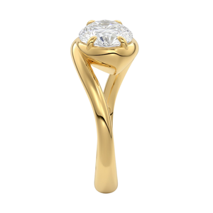 Anillo de Compromiso y Boda con Diamante Cultivado en Laboratorio, Corte Marquesa, Solitario, Oro de 14K, Diseño Trenzado, Joyería Fina Certificada de Lujo - Product Image 3