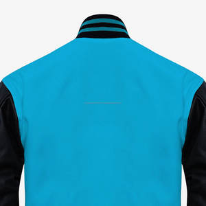 Chaqueta universitaria de manga de cuero genuino de lana 100% personalizada con cuello levantado para hombre, abrigo con letras de béisbol personalizado con proceso de recubrimiento - Product Image 4