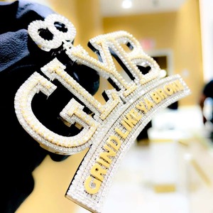 Pendentif Moissanite Bicolore Personnalisé avec Lettre Initiale en Argent 925, Style Hip Hop Iced Out, Breloque Lettre Alphabétique - Product Image 3