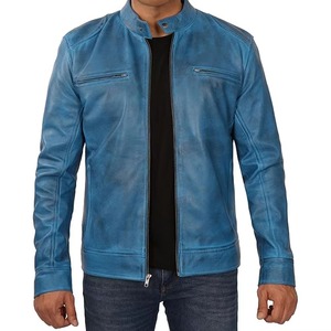 Fitted Genuine Leather Men's Slim Biker Bomber Jacket British Fashion Streetwear Custom Made with Sherpa Lining <b>Fur</b> <b>Trim</b> Winter - Product Image 3