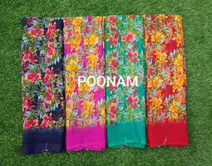 Elegante sari de georgette con blusa, tela suave, sari de diseñador, sari para ocasiones festivas, proveedor mayorista en línea, exportación al por mayor. - Product Image 2