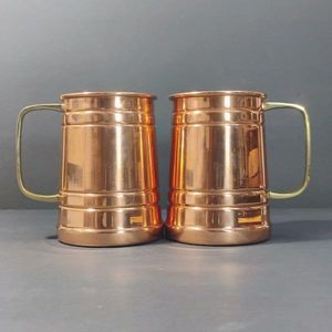 Traditional Hammered Copper Moscow Mule Cups with <b>Metal</b> <b>Straws</b> Premium Drinkware for Bar Kitchen - Product Image 1