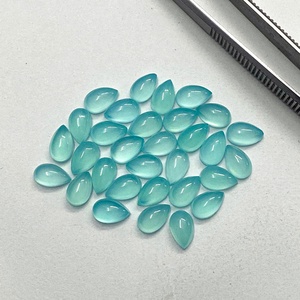 Calcedonia Aqua Natural de 5x7mm, Forma de Pera Lisa, Piedras Preciosas Sueltas, Cabujones de Alta Calidad al Por Mayor, Joyería al Mejor Precio de la India - Product Image 1