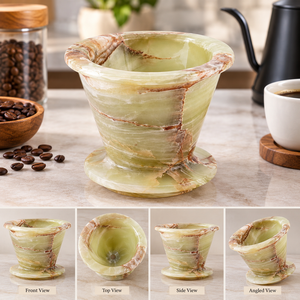 Mortier et pilon en onyx vert poli, artisanat naturel pour le café et la décoration intérieure - Product Image 4