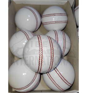 Balle de cricket professionnelle blanche, 4 pièces, 156g, cousue à la machine, en cuir, balle de cricket personnalisée OEM, point de couture rouge, balle de match de cricket - Product Image 4