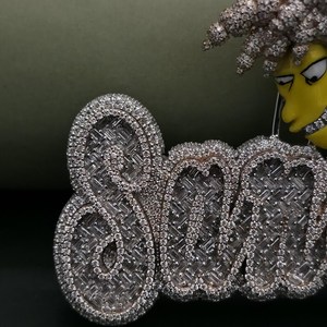Full Iced Out Custom Name Pendant Hip Hop Cartoon Character Jewelry In 925 <b>Silver</b> VVS Moissanite Diamond - Product Image 4
