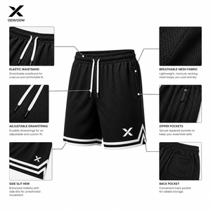 Ensemble de maillot de basket-ball personnalisé X Sports City de haute qualité, col rond, séchage rapide, débardeur en mesh, short, polyester/coton, unisexe, sport - Product Image 4