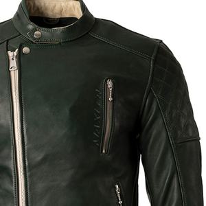 Veste de moto en cuir de vachette véritable pour homme, coupe-vent, grande taille, certifiée CE, noire - Product Image 5