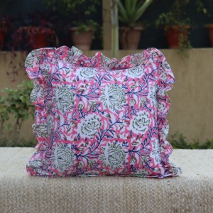 <b>Cushion</b> <b>Covers</b> Pink Indian Hand Block Printed <b>Cushion</b> <b>cover</b> Custom Size <b>Christmas</b> gift Pillowcases wedding party - Product Image 1