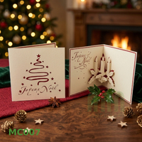 ANN HANDICRAFT Tarjetas de Felicitación Personalizadas Impresas en 4 Colores, Hechas a Mano en 3D, con Relieve, Papel con Barnizado Mate, Recuerdos Navideños