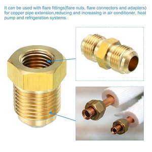 Raccord évasé en laiton épaissi de haute qualité pour climatiseur, avec connecteur simple pour tubes de 10 mm et de différentes tailles, soudé en laiton. - Product Image 4