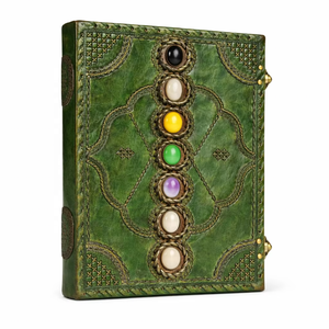 Diario de Cuero Hecho a Mano con Diseño Medieval de los Siete Chakras, Agenda de Oficina y Libro Universitario, Diario de Cuero Vintage, Diario de Viaje Retro - Product Image 1