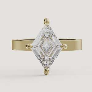 Bague de fiançailles solitaire IGI 2 carats en diamant de laboratoire taille losange, sertie à griffes de 3 mm, bijoux minimalistes modernes en or massif 14k 18k, vente en gros - Product Image 5