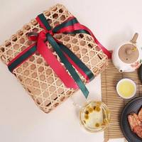 Panier-cadeau en bambou de luxe pour usage industriel et professionnel, avec logo personnalisé, écologique, tissé, pour les fêtes et les festivals