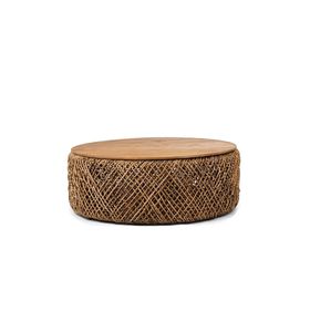 Elegant Rope Coffee <b>Table</b> With Circular Shape And Wooden Top For Modern Home Office Lounge Furniture Use - Product Image 5