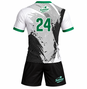 Maillot de football pour homme, manches courtes, col en V, blanc, uniforme de football sublimé, évacuation de l'humidité, toutes saisons, adulte - Product Image 2