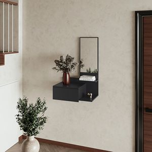Black Floating Bathroom <b>Vanity</b> with Included <b>Mirror</b> - Product Image 1