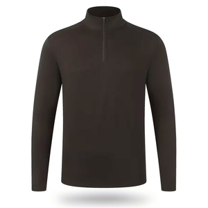Men's Quarter Zip Stand Collar Lightweight Performance Pullover <b>Moisture</b> Wicking Long Sleeve Athletic Golf Running Workout 100% - Product Image 1