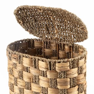 Panier ovale en jonc de mer et jacinthe d'eau, fait main, pour rangement, vente en gros, écologique, fabriqué au Vietnam - Product Image 3