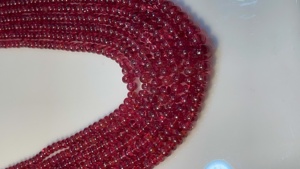 Cuentas de piedra Natural de espinela roja, cuentas lisas de Rondel, precio al por mayor - Product Image 4