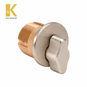 Cylindre mécanique à clé rotative pour porte, sécurité, acier inoxydable satiné, laiton, 32 mm, pour porte d'entrée sécurisée - Product Image 3