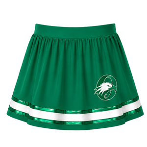 Emerald Green Cheerleading <b>Skirt</b> Pleated Athletic Uniform <b>Skirt</b> With Striped Trim Team Performance Wear Custom Sports Apparel - Product Image 1