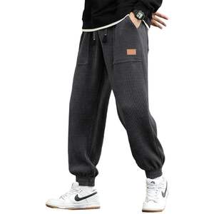 Pantalons de jogging en velours côtelé pour homme sur mesure, taille XL, lavage coloré, pantalon cargo décontracté, cordon de serrage, taille élastique, poches, style ample et effilé - Product Image 2
