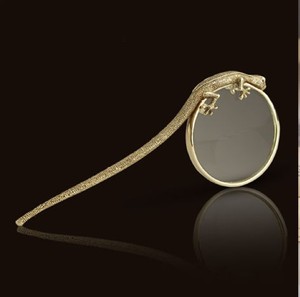 Exclusiva lupa de latón con diseño de lagarto, con mango texturizado, disponible a precios de mayorista. - Product Image 1