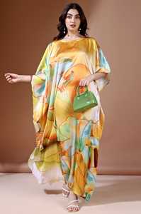 Hot Sale Designer Turkish Style <b>Kaftan</b> Kurta Women Polyester Handmade Batwing Sleeves Regular Fit Flared Hem Breathable Ramadan - Product Image 4