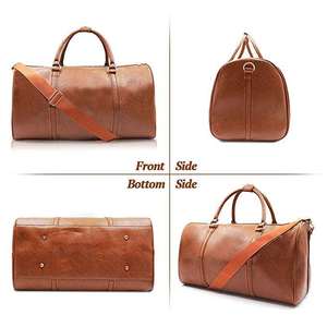 Customized Genuine Leather Duffel <b>Bag</b> 50-70L Capacity Breathable Heavy Duty Travel Sport <b>Bag</b> for <b>Men</b> - Product Image 2