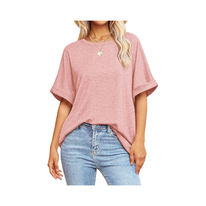 Women’s 2025 Trendy Loose Fit Knitted T Shirt Anti-Pilling Crew Neck Short Sleeve Oversized Casual Summer <b>Top</b> - Product Image 6