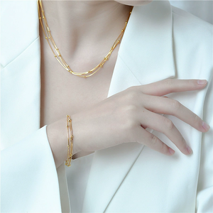 S925 Sterling Silver Gold Two-Color Three-Layer Snake Bone <b>Bead</b> Unisex Korean Basic Hand Jewelry Gift Wholesale - Product Image 4