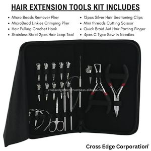 El mejor juego de herramientas para extensiones de cabello, herramienta removedora de puntas redondeadas, Micro anillos, enlaces, cuentas, alicates, Clips de seccionamiento, agujas, gancho, herramienta de bucle - Product Image 2