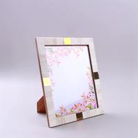 Nouveau design, cadre photo de table décoratif pour la maison et le bureau, en os incrusté, fait main, personnalisable en couleur et taille, motif floral, facile à poser