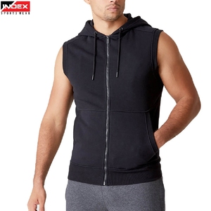 Hoodie sans manches premium pour homme, vêtements de sport légers et respirants en coton, hoodie d'entraînement fitness, logo personnalisé, vêtements de sport - Product Image 1