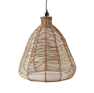 Pantalla de Lámpara Colgante de Ratán Rústico Marrón Personalizada, Hecha a Mano, Estilo Industrial Minimalista, Forma de Pera, Estilo de Diseño Escandinavo - Product Image 1