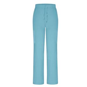 Pantalones de yoga de punto ecológicos de alta demanda, corte de bota, holgados, transpirables, de poliéster/algodón, de cintura alta, para entrenamiento, teñido liso ancho - Product Image 1