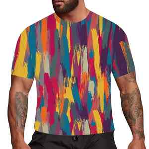 Camisetas casuales para hombre con el mejor diseño, impresión por sublimación personalizada en tela de poliéster, impresión digital - Product Image 5