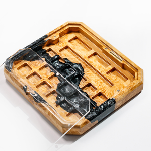 Portaplumas de resina epoxi con diseño de teclas de teclado, Portaplumas de resina con diseño de madera, Decoración artística de resina y madera, Regalo de aniversario, Portaplumas de resina verde, Regalo hecho a mano - Product Image 4