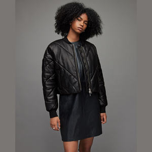 Chaqueta de Motocicleta de Cuero Genuino Ecológica para Mujer, Impermeable, Estilo Invernal, Reversible, con Forro de Seda - Product Image 5