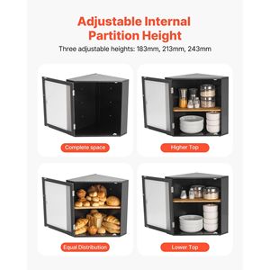 Double Layer Large Capacity Bamboo Bread <b>Storage</b> Container <b>Corner</b> Kitchen Counter Farmhouse Wooden Breadbox - Product Image 3