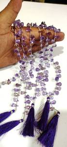 Perles de pierres précieuses en améthyste violette naturelle, facettées en forme de goutte, vendues par brin de 8 pouces de long - Product Image 4