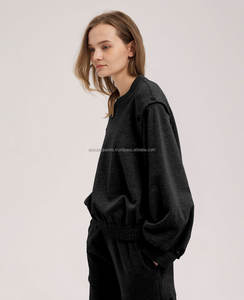 Hot Sale Women's Winter Jogger Sweatshirts Custom Logo Wholesale Breathable Cotton Long Sleeved Jacquard Technique Hooded Collar - Product Image 4