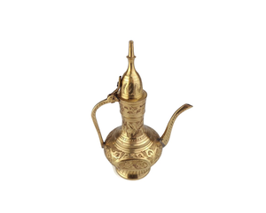 กาน้ำชาทองเหลืองโบราณ กาน้ำทองเหลืองสลักลาย กาน้ำชาทองเหลืองทำมือ - Product Image 6