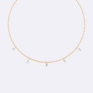 1.00CTW Mixed-Cut Prong-Set Dangler Diamond Station <b>Necklace</b> - Product Image 3