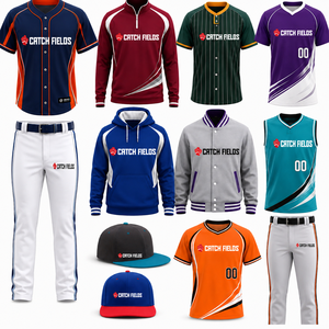 CATCH FIELDS <b>Baseball</b> Uniform Kits Custom Sublimated Jersey Pants Hoodie Jacket Adult Team Apparel All Seasons Moisture Wicking - Product Image 1