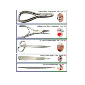 Juego de instrumentos de podología: Alicates cóncavos para uñas con diseño de flecha y llama, lima plateada, sonda manual, grado hospitalario, acero inoxidable ISO13485 - Product Image 5