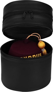 Estuche Negro de Doble Compartimento para Sombreros Fez, Coronas y Gorras – Estuche de Almacenamiento Estilo Masónico con Correa para el Hombro e Interior de Terciopelo - Product Image 4
