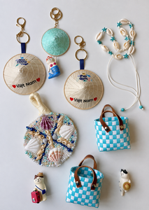 Porte-clés en feuille de palmier tressée du Vietnam, ensemble souvenir, logo personnalisé, cadeau pour les agences de voyage, les opérateurs touristiques et les touristes - Product Image 6
